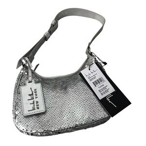 Nicole Miller Silver Sequin Shoulder Bag - NWT